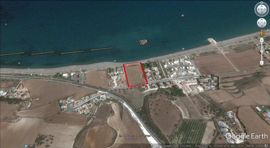 prime beach front line tourist land in Latchi paphos cyrpus